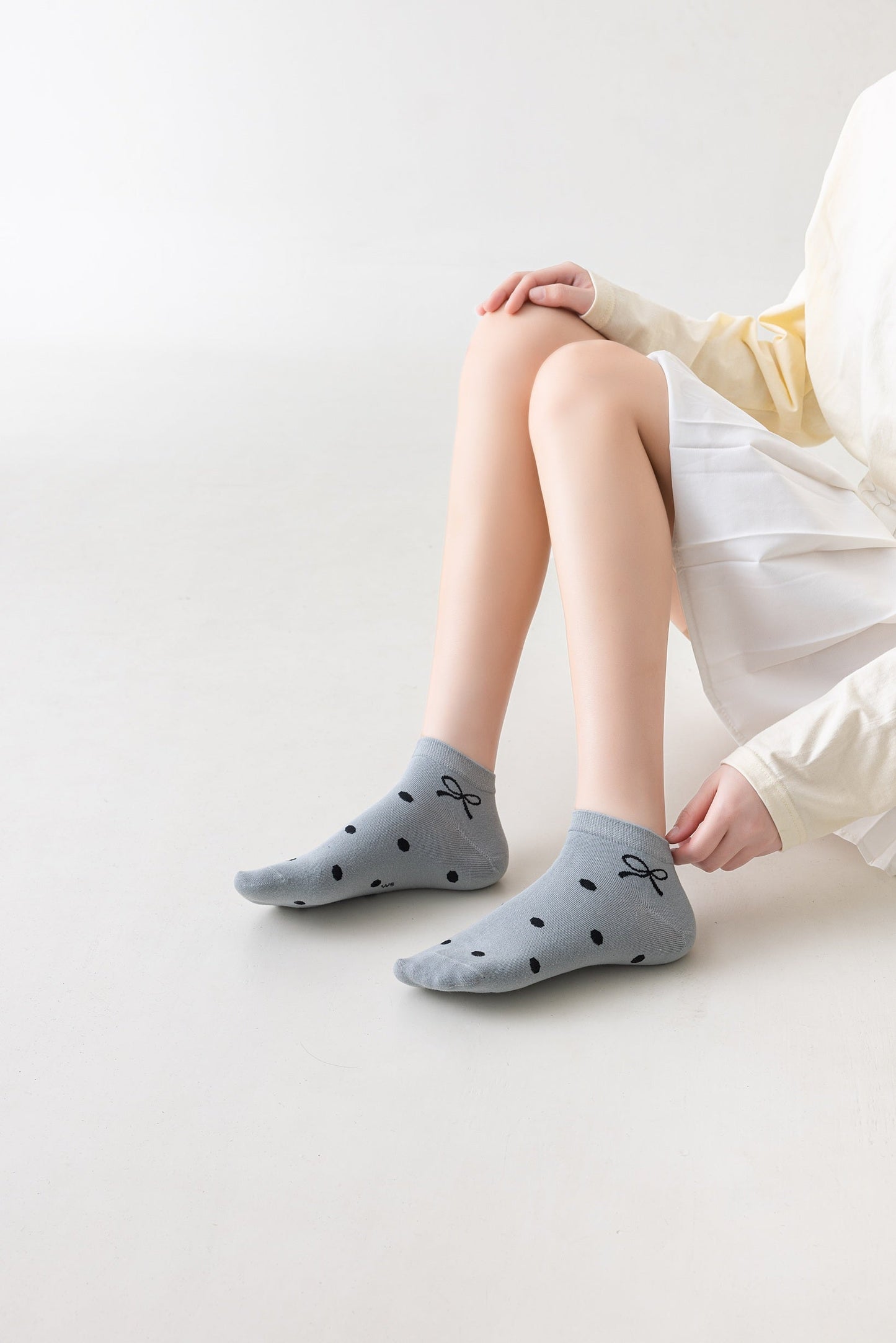 6 pár női bokazokni, fekete-szürke 5916