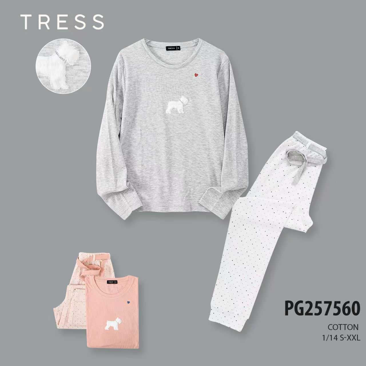 Női hosszú pizsama, Tress 7560 mini puppy