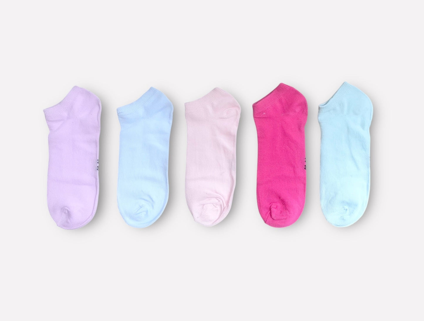 5 pár női alacsony derekú zokni, pasztell 5460