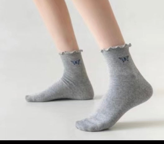 6 pár női guminélküli zokni, félmagas 5826 mini vegyes minták