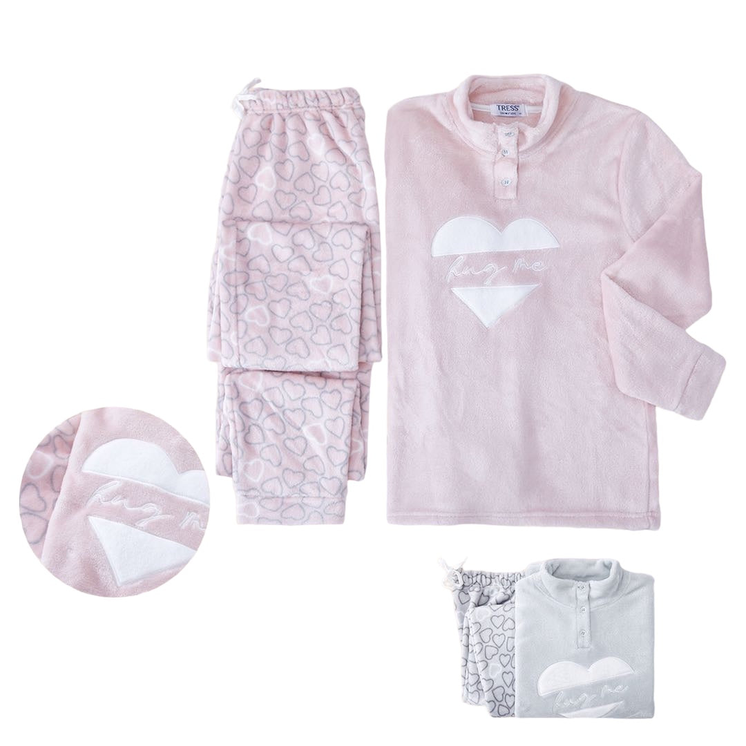 Női hosszú bolyhos pizsama Tress, 7337 kék