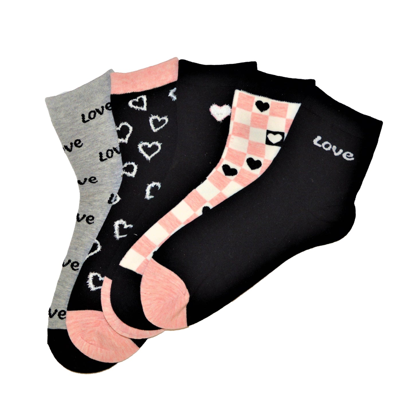 5 pár félmagas zokni, Love 5643
