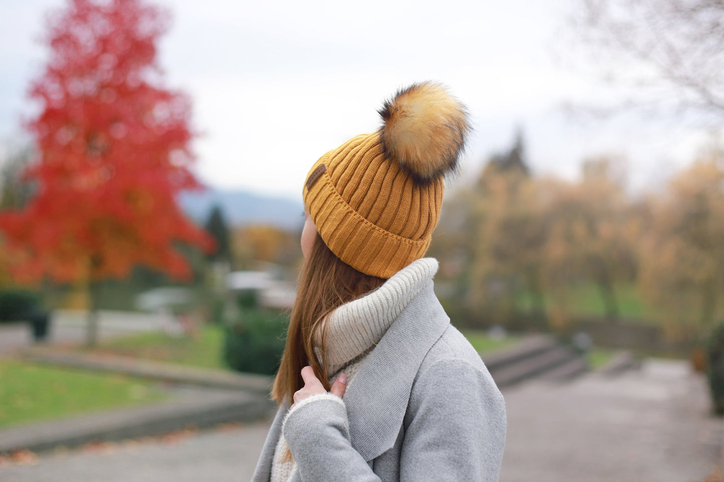 Téli kötött sapka Lunanay 7015, mustársárga