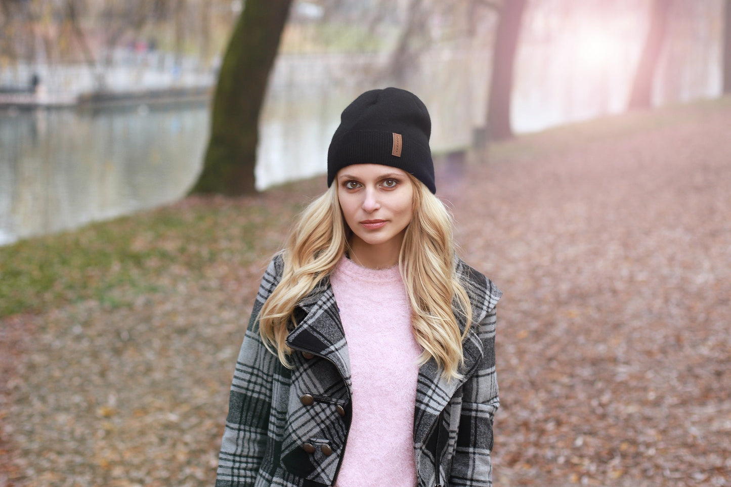 Férfi vagy női téli kötött sapka Lunanay 1178, fekete