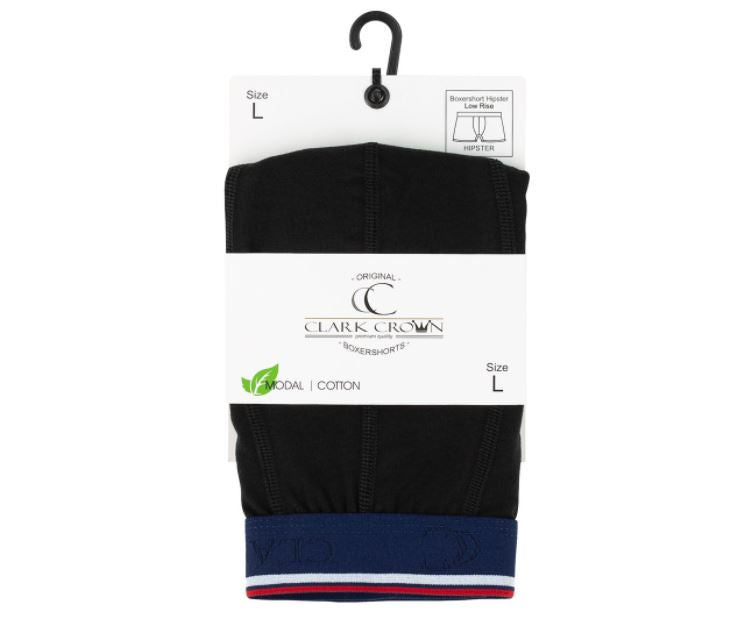 Férfi modál boxeralsó Clark Crown, fekete