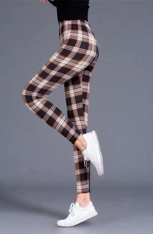Pamut leggings nagyobb méretekre 1639, barna kockás