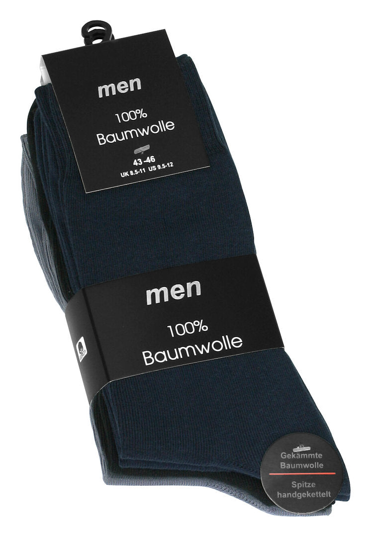 3 pár férfi zokni 100% pamutból, 2002 kék
