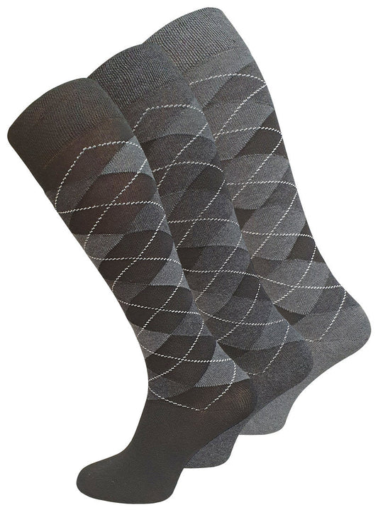 3 pár férfi kockás térdzokni, VCA 2043