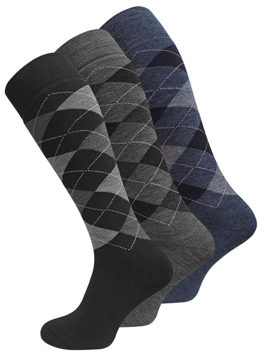 3 pár férfi téli termo zokni kockás mintával, VCA 2044