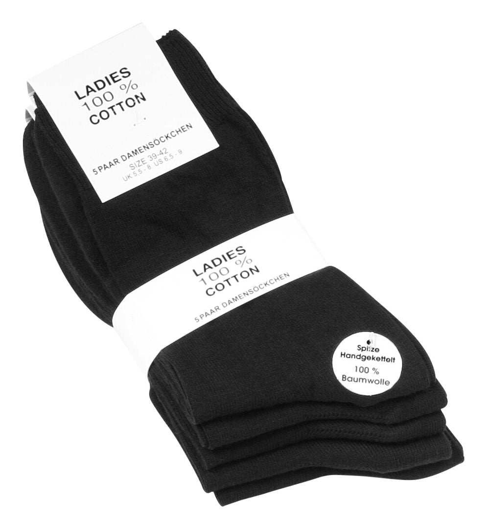 3 pár női zokni 100% pamutból, 4002 fekete