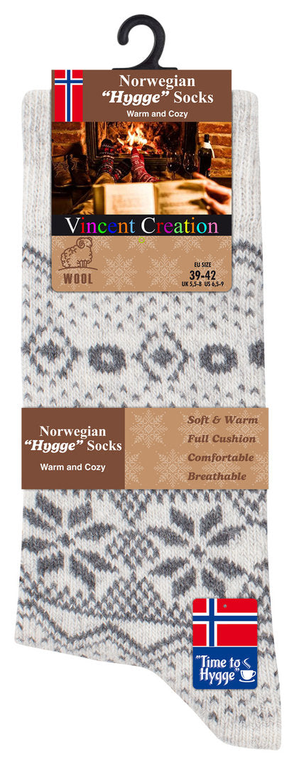 1 pár gyapjúzokni HYGGE norvég zokni 4142