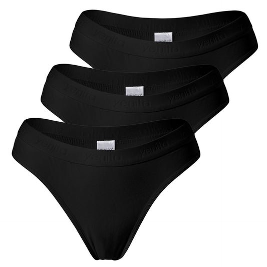 Női pamut tanga Sport 3/1, Yenita 5054 fekete