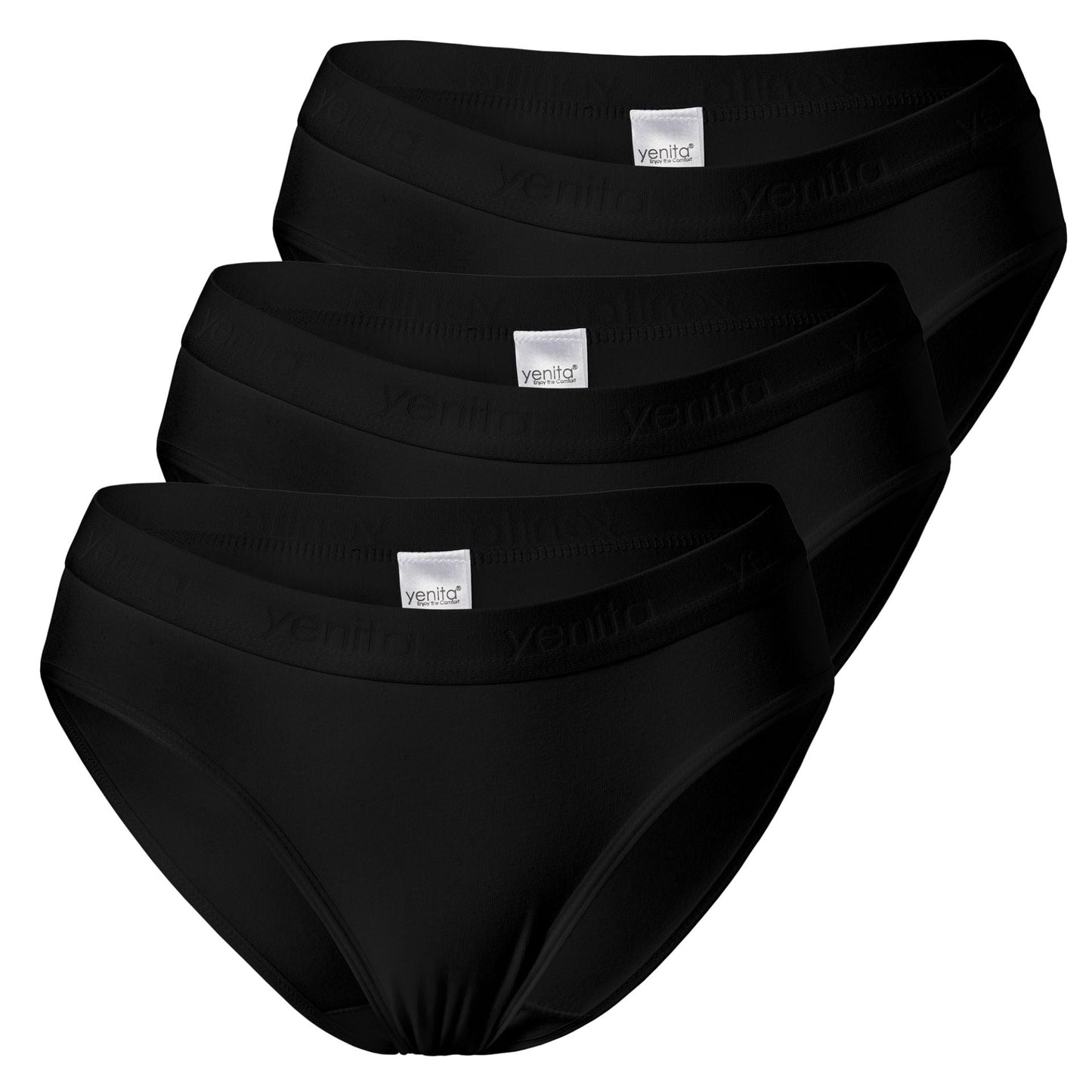 Női pamut bikini slip bugyi Sport 3/1, Yenita 5055 fekete