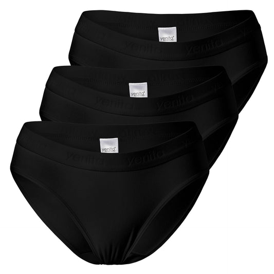 Női pamut bikini slip bugyi Sport 3/1, Yenita 5055 fekete