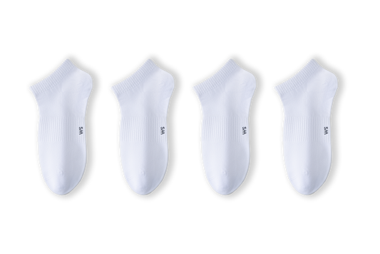 6 pár női alacsony szárú zokni, antibakteriális és varrásmentes, fehér 5869