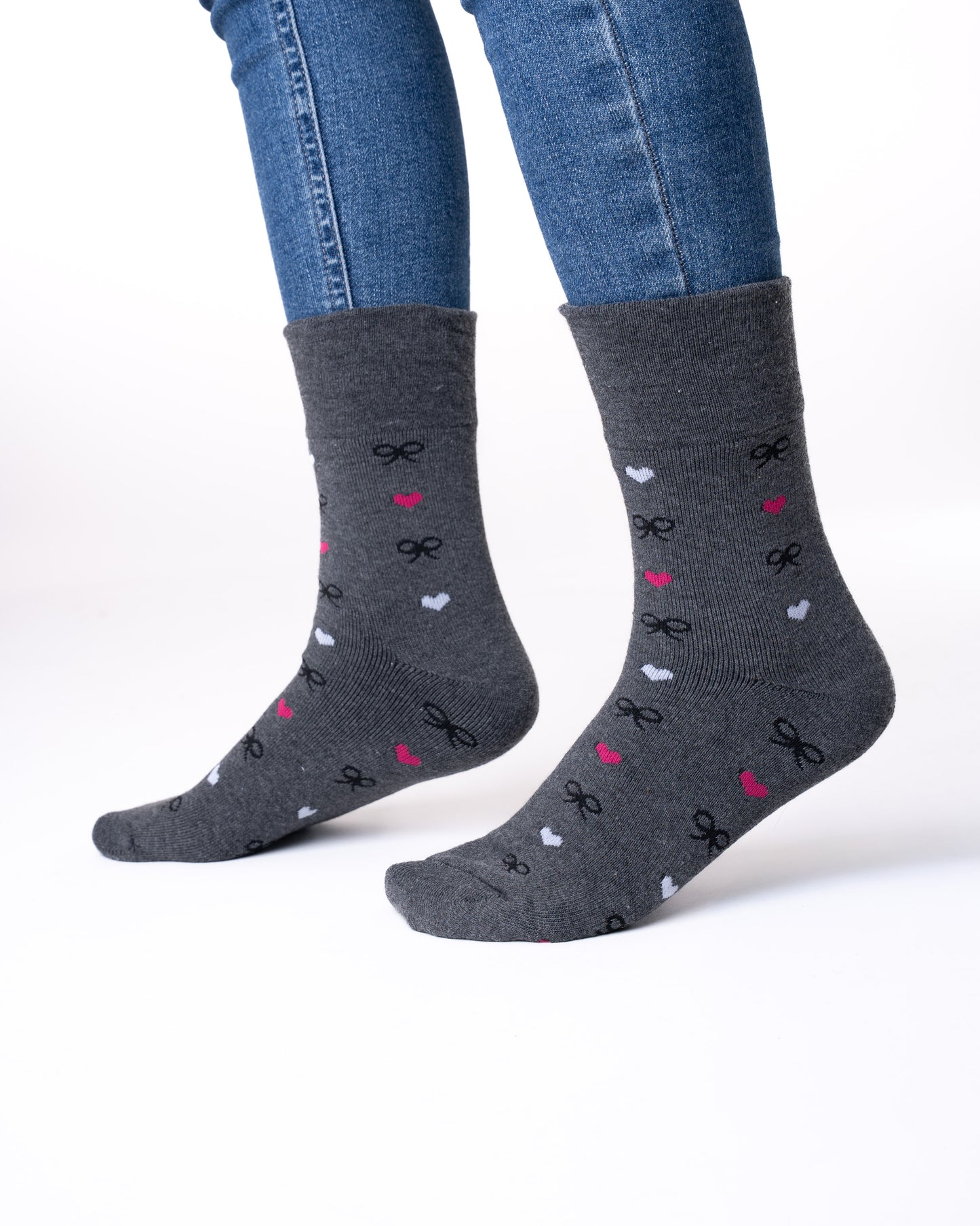 5 pár vastag termikus női zokni gumi nélkül, 5818 masni