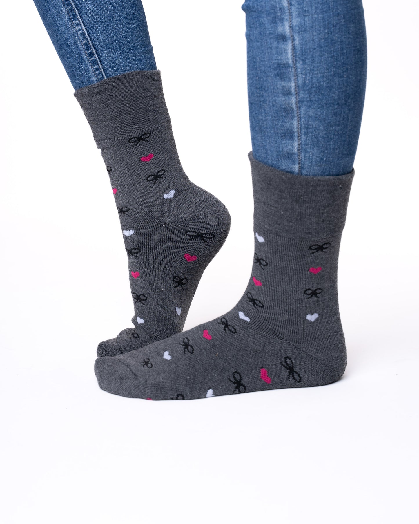 5 pár vastag termikus női zokni gumi nélkül, 5818 masni