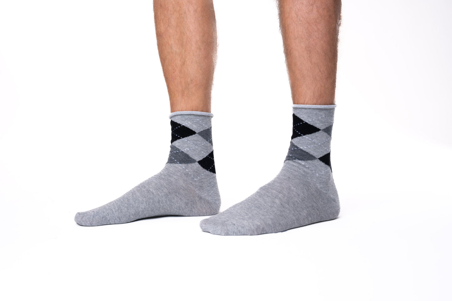 6 pár férfi guminélküli zokni, különböző minták 6327