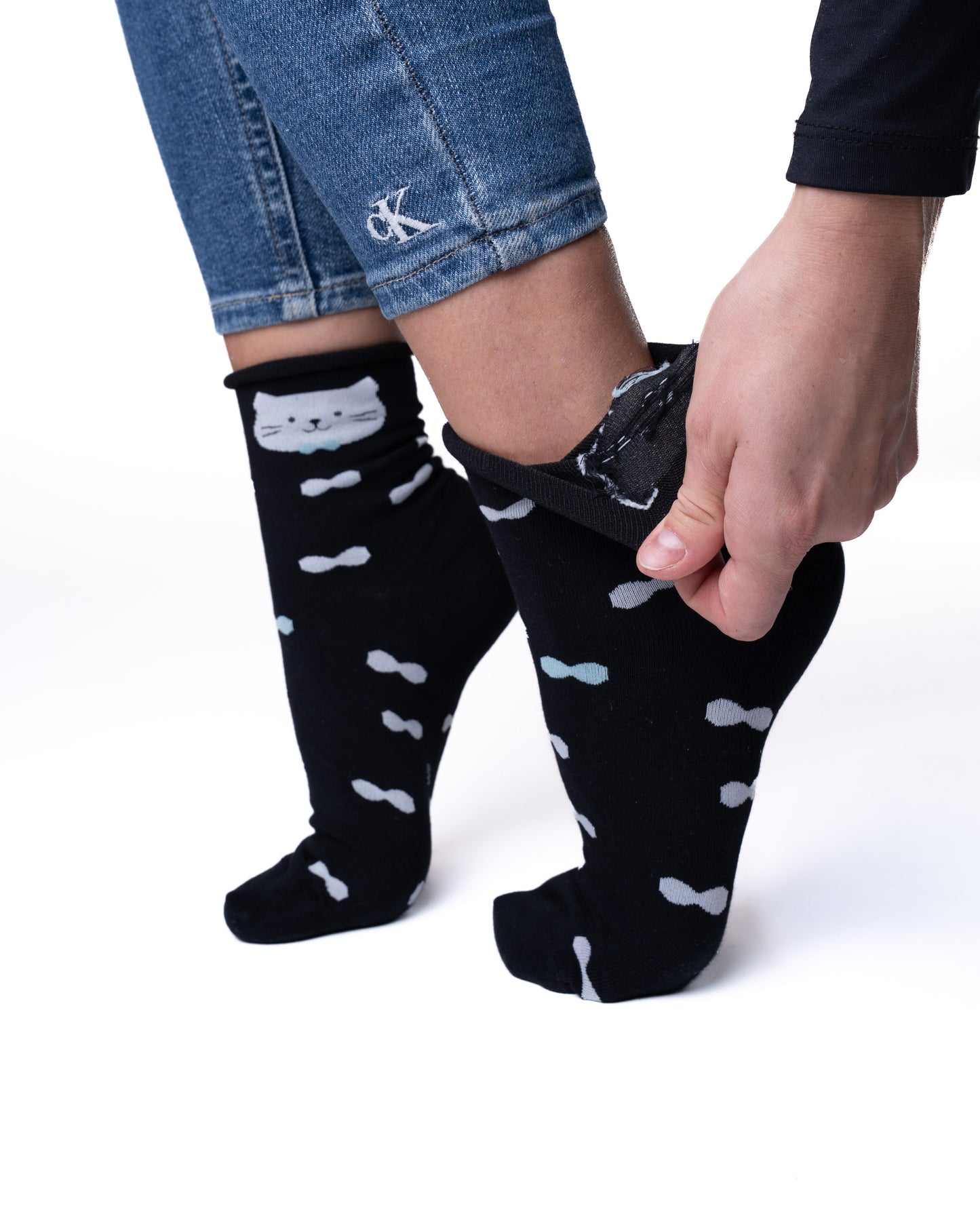 6 pár antibakteriális női zokni guminélküli és varrás nélkül, macska és kutya 5852