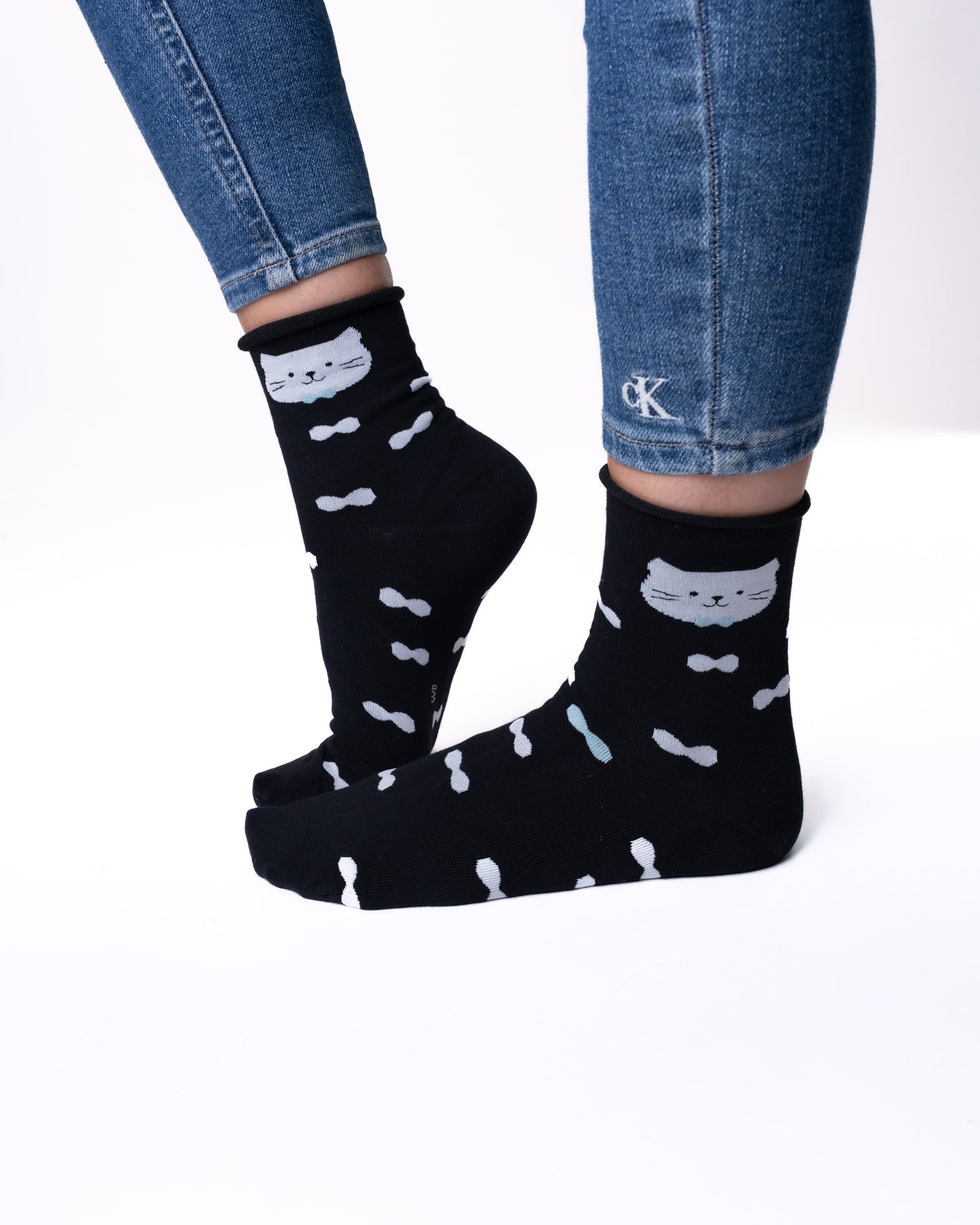 6 pár antibakteriális női zokni guminélküli és varrás nélkül, macska és kutya 5852