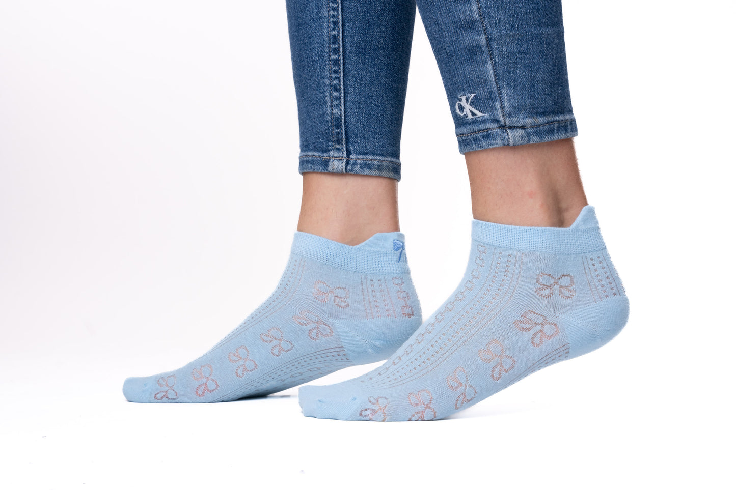 6 pár női alacsony zokni, antibakteriális és varrás nélküli, masni 5871 VÉKONY