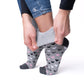 6 pár női guminélküli zokni különböző mintákkal 5580.2, szürkés fekete