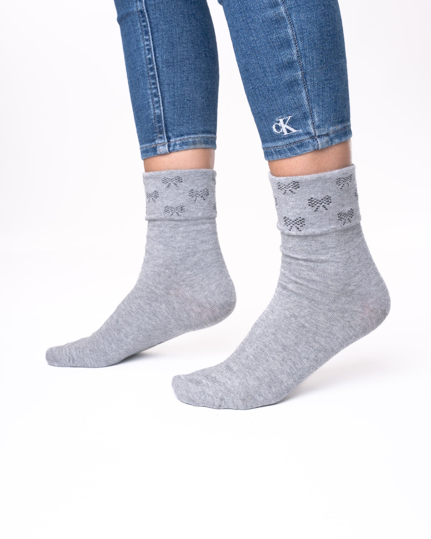 6 pár női guminélküli zokni, egyszínű / masnis felett 5711