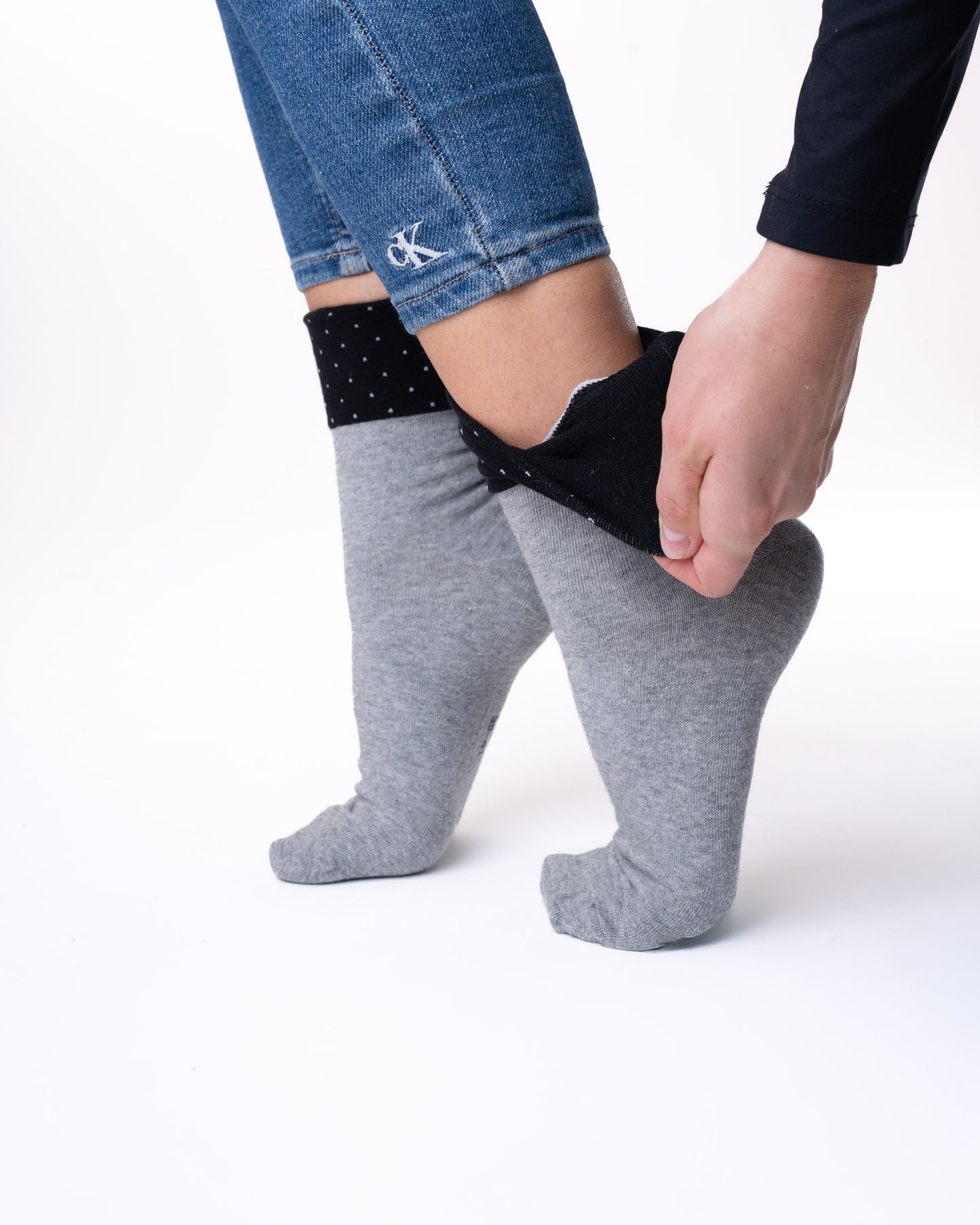 6 pár női guminélküli zokni, egyszínű pöttyös 5339/ kétszínű