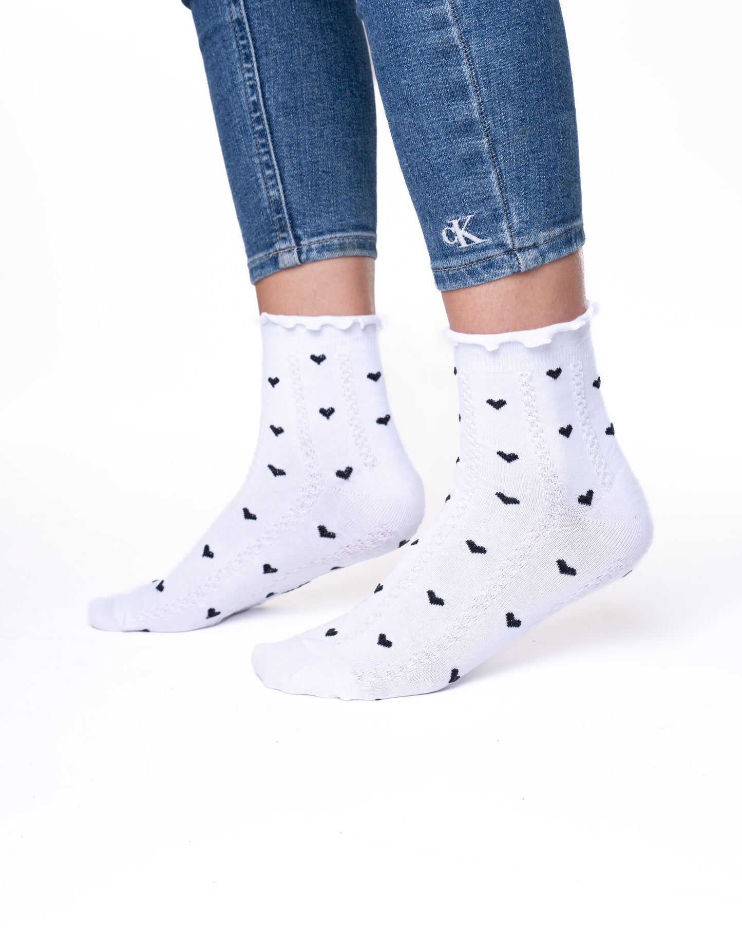 6 pár női guminélküli zokni, félmagaskis szívek 5824