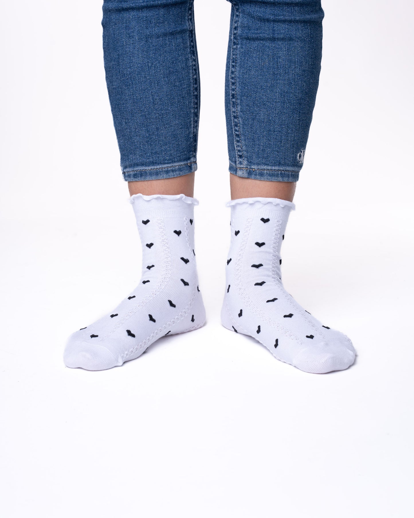 6 pár női guminélküli zokni, félmagaskis szívek 5824