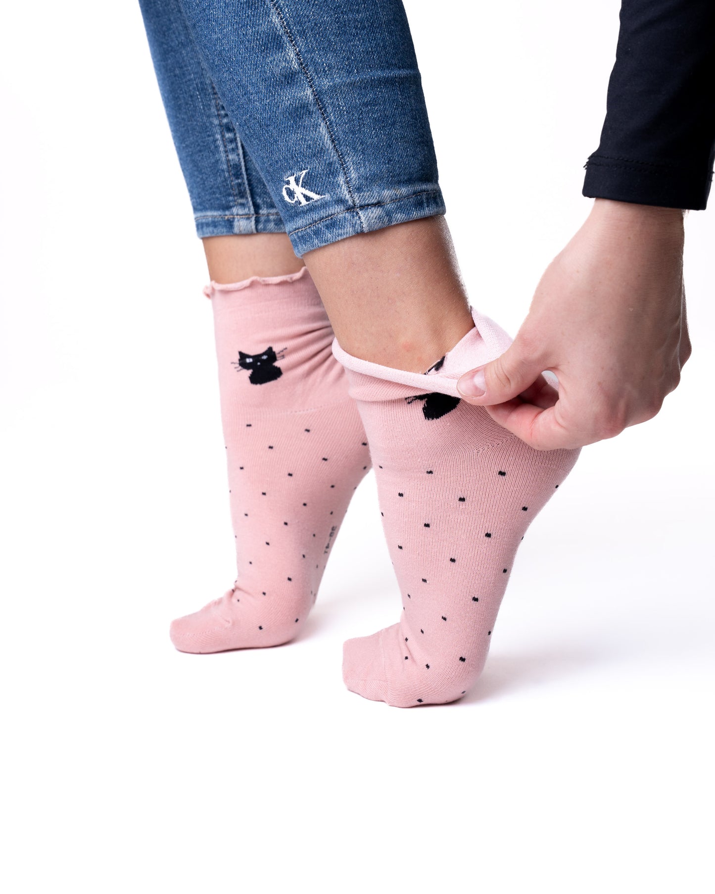 6 pár női guminélküli zokni, félmagas macska 5682