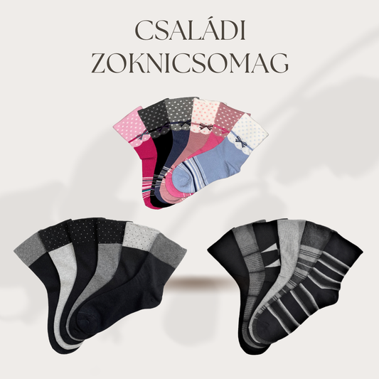 Családi szorításmentes zokni csomag
