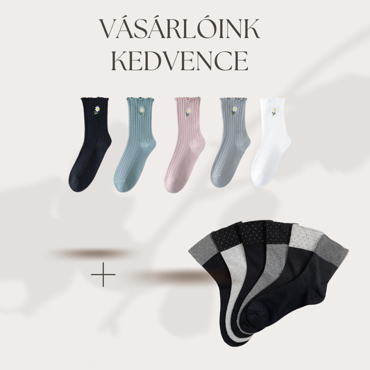 ⭐ Legnépszerűbb női gumi nélküli zokni csomag