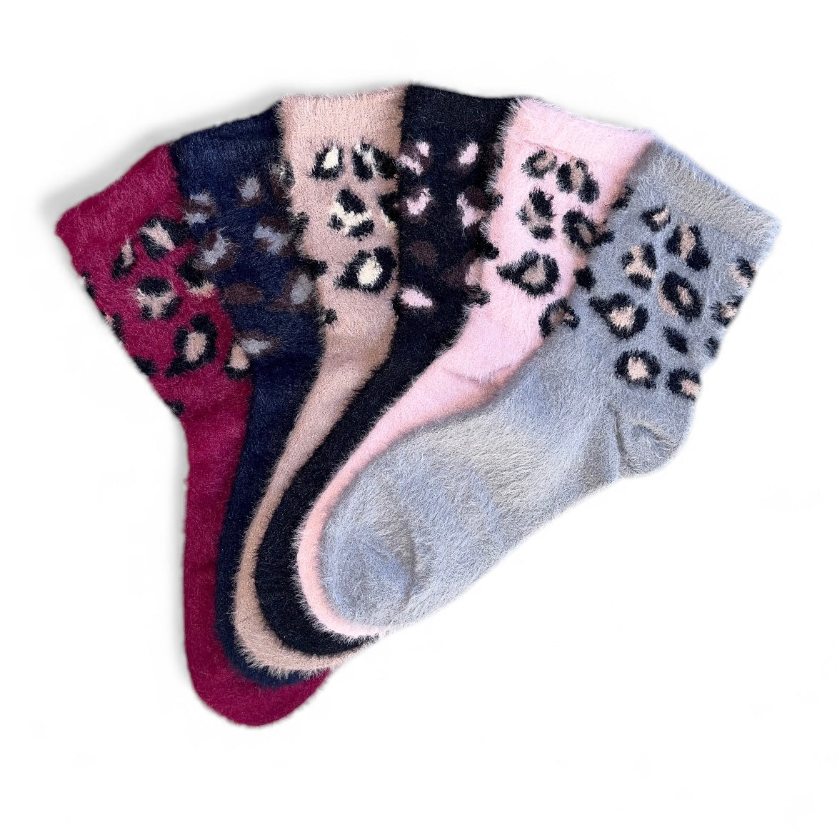 3 pár meleg, puha zokni, 5767 leopárdmintás