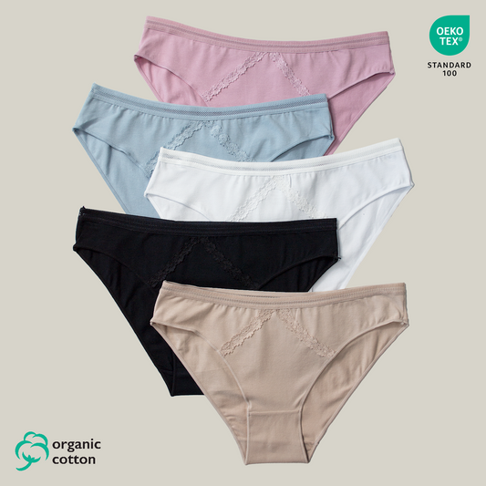 5x női bikini slip bugyi organikus pamutból, Gaubert 9102