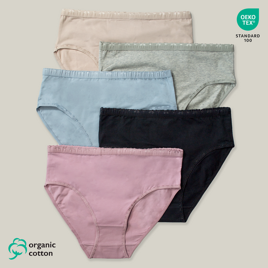 5x női MIDI slip bugyi organikus pamutból, Gaubert 9103