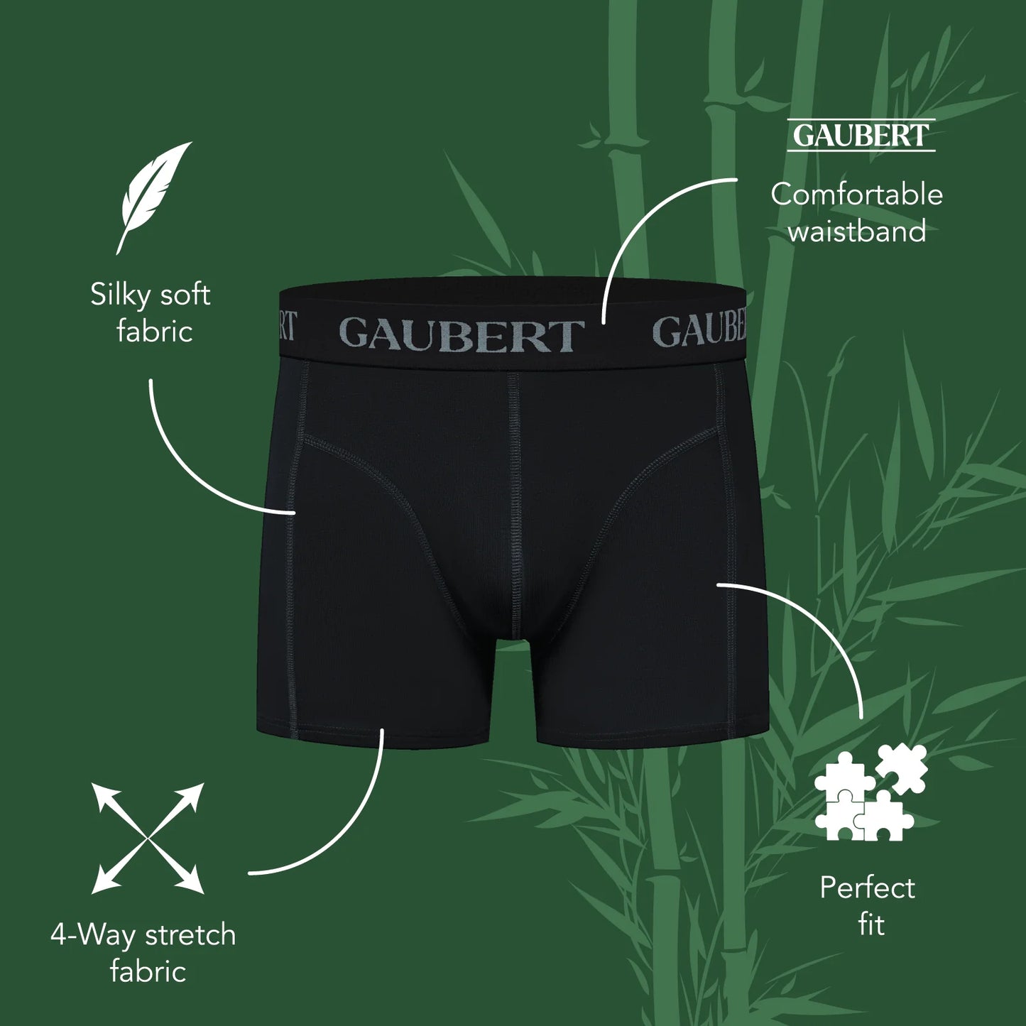 3x férfi bambusz boxeralsó, Gaubert 017
