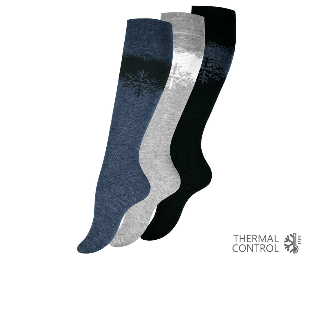 3 pár női thermo terdzokni, VCA 4051 hópehely