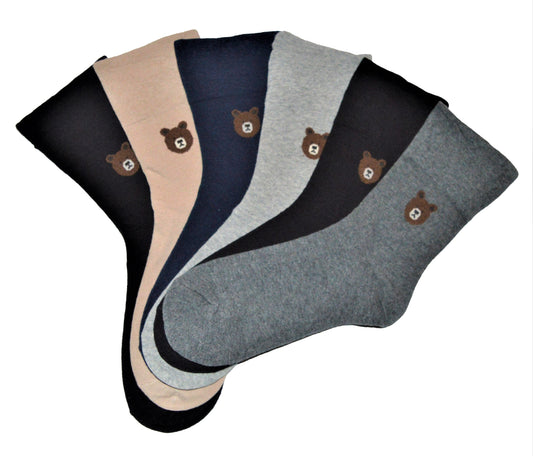 6 pár női guminélküli zokni, egyszínű medve 5625