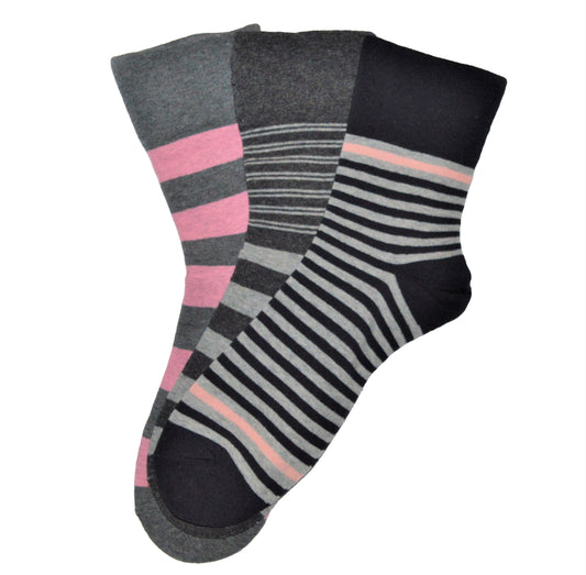 3 pár guminélküli zokni, 5629.1 rózsaszín csíkos