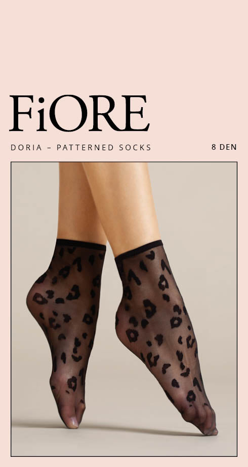 Fiore női nylon bokaharisnya Doria, 8 DEN, fekete színű